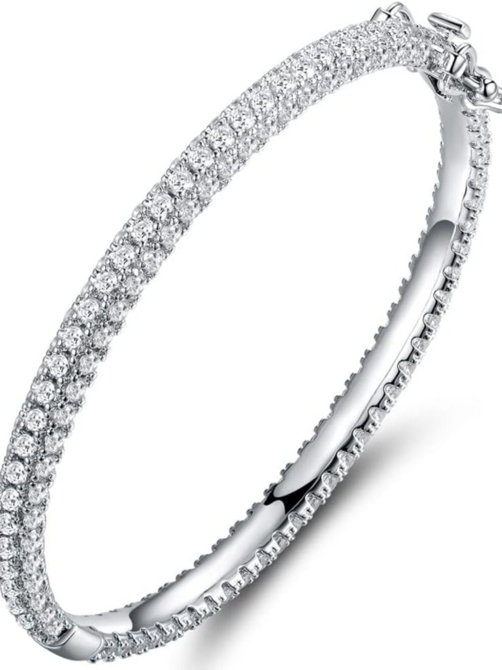 18K Gold Plated Crystal Bling Eternity Bangle Bracelet - Elegant Fashion Jewelry
